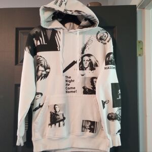 Michael Myers All Over Graphic Print Sweater John Carpenter's Horror Hoodie  XS